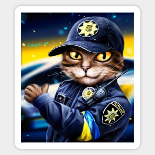 Ukrainian Cat Policeman Sticker